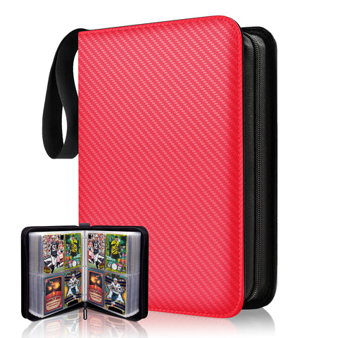 400 Pockets Trading Cards Binder - Stripe Red