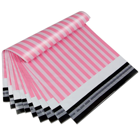10x13 inch Poly Shipping Bags - Pink Lines