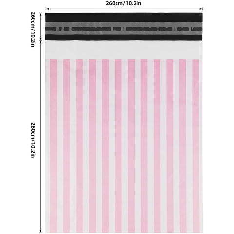 10x13 inch Poly Shipping Bags - Pink Lines