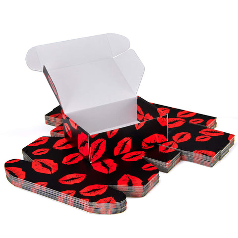 25 Pack Corrugated Cardboard Shipping Boxes - Red Lips